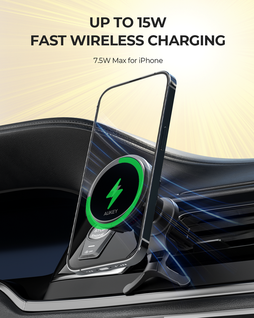 Aukey MagLink Freeze Magsafe Wireless Charging Car Mount (HD-M12)