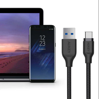 Aukey Braided Nylon USB 3.1 Gen 1 A to C Cable (3.95ft) (CB-AC1)