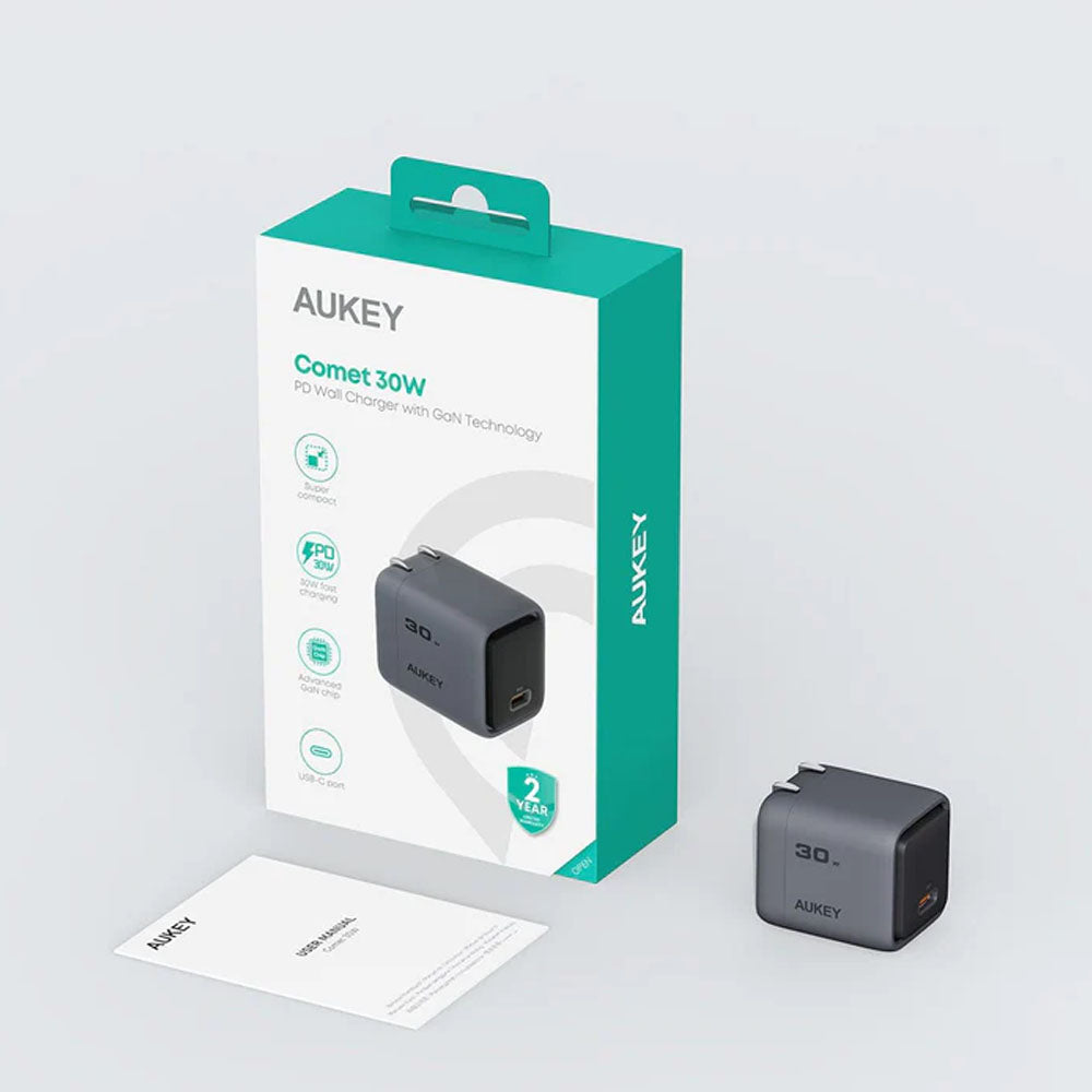 Aukey Comet 30W PD Wall Charger with GaN  Technology, US-Pin (PA-C1)