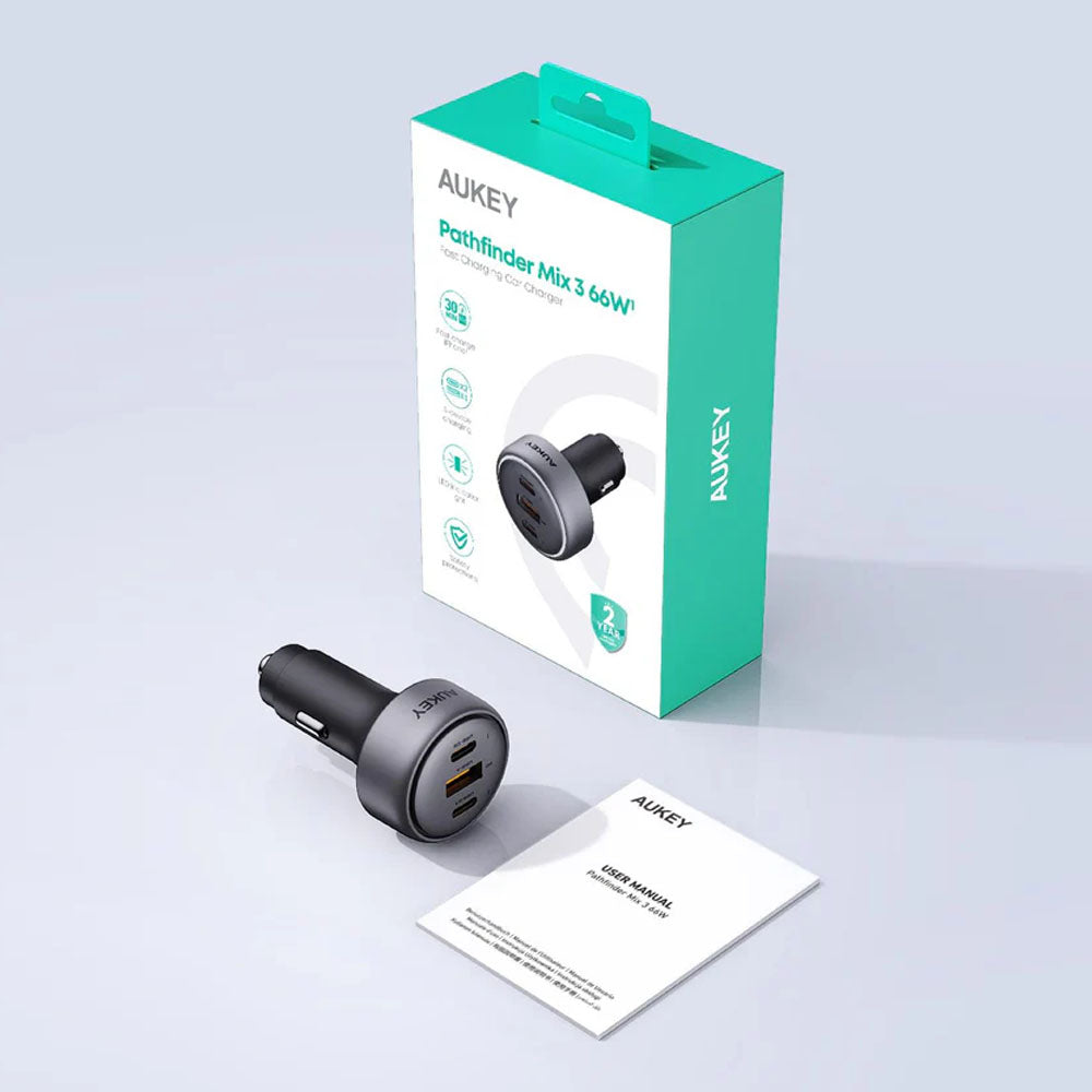 Aukey Pathfinder Mix 3 66W Fast Charging Car Charger (CC-P1)