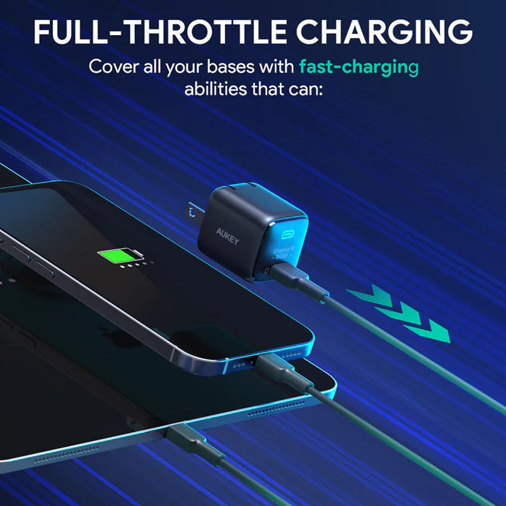 Aukey Omnia II Mini 20W USB-C PD Wall Charger,  Ultra-Compact & Portable (PA-B1T)