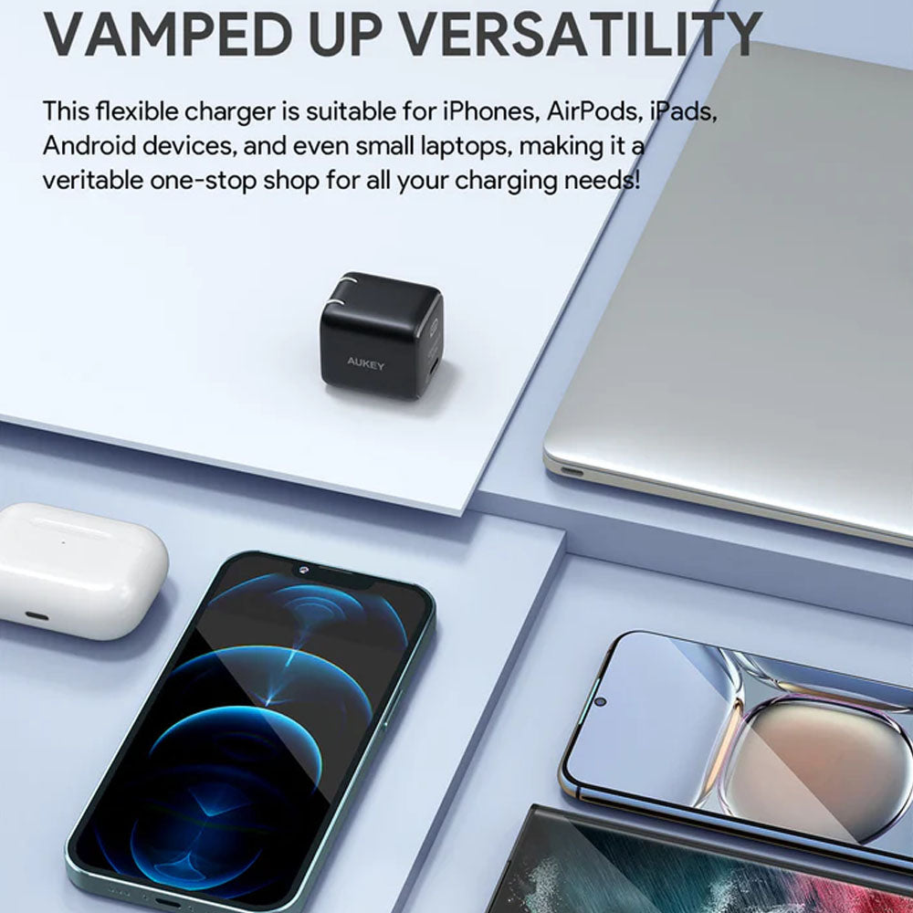 Aukey Omnia II Mini 20W USB-C PD Wall Charger,  Ultra-Compact & Portable (PA-B1T)