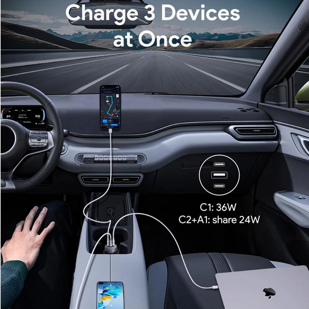 Aukey Pathfinder Mix 3 66W Fast Charging Car Charger (CC-P1)