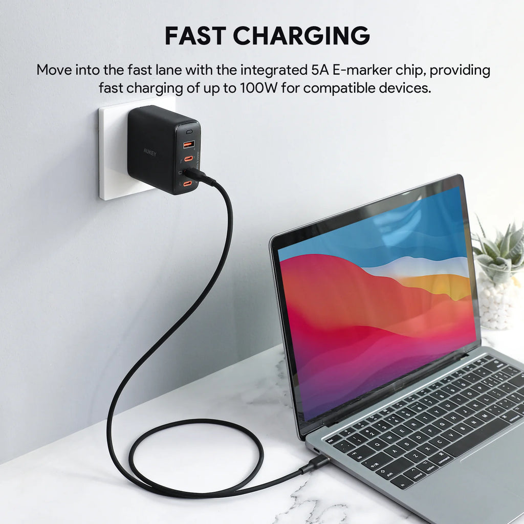 Aukey Circlet Blink 100W Silicone USB-C to USB-C Cable 1.8m (CB-SCC102)