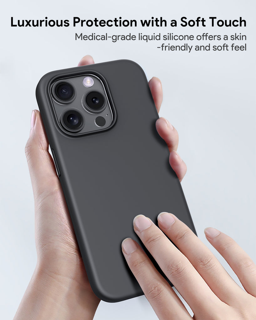Aukey Iphone 15 Pro Max 6.7-inch Silicon Magnetic Liquid Phone Case Compatible with MagSafe (PC-GJ10D)